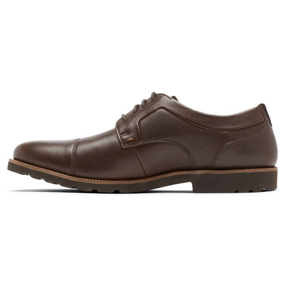 Rockport Mens Oxfords Dark Brown - Sharp & Ready 2 Cap Toe - UK 162-QWXGIO